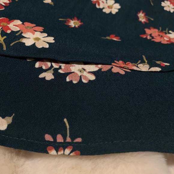 MADEWELL Top Flowy Floral Print Short Sleeve V Neck Blouse Dolman Sleeve Size XS - Picture 10 of 12